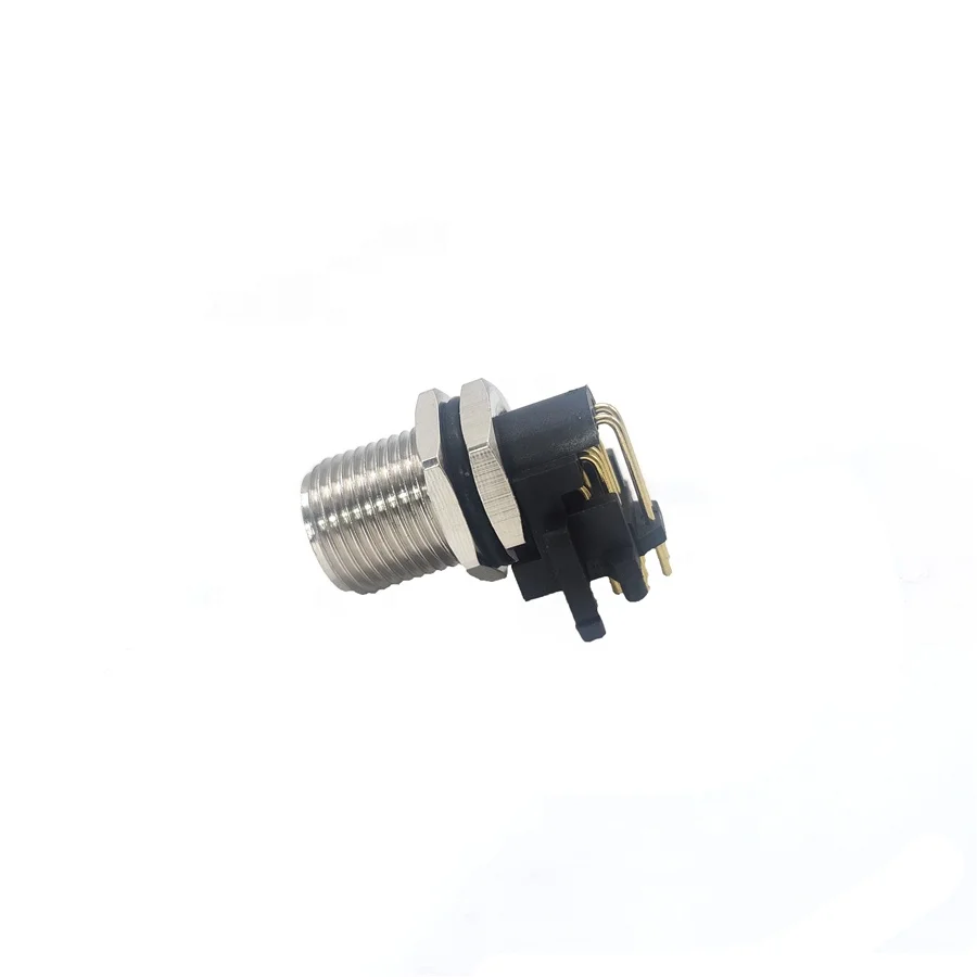 High quality M12 8pin male and female panel mount m12 connector for PCB