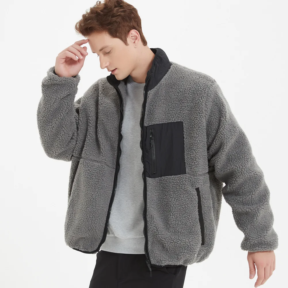 High Quality Custom mens zipped leather jacket Sheepskin coat winter jacket down lined men down coat puffer jackets