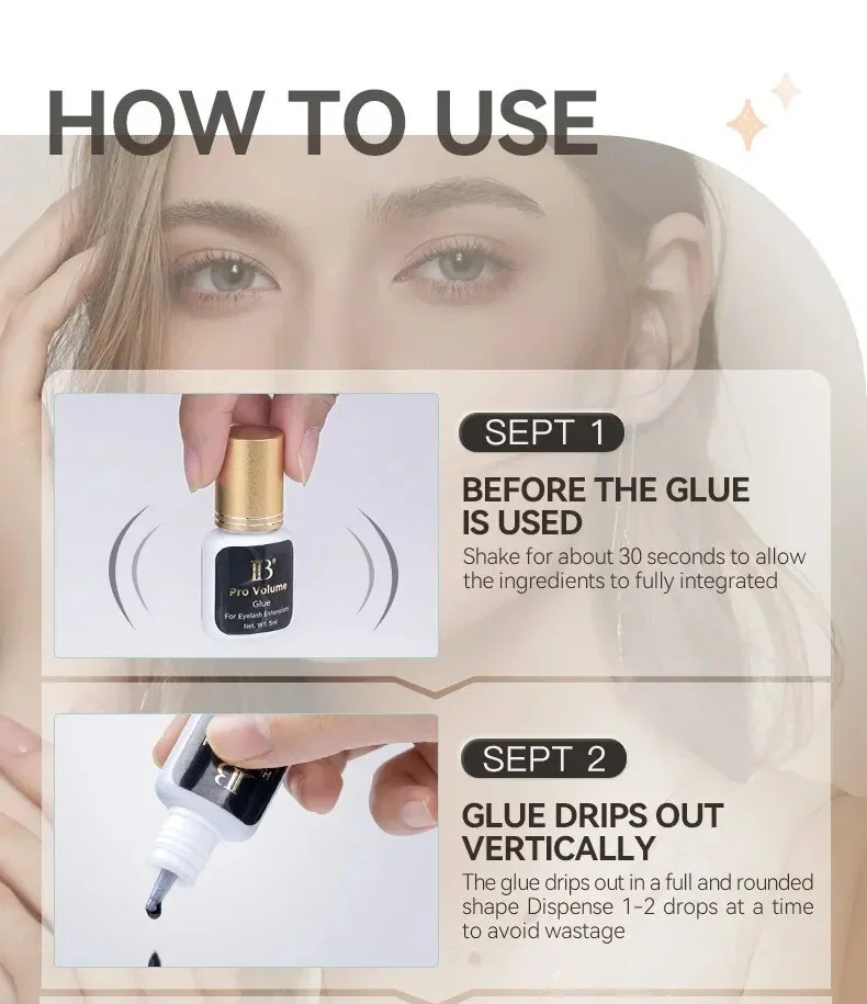 IB(ibeauty) lash extension glue Pro Volume 5ml Lash extension adhesive 1 Seconds 7 weeks Adhesive Glue