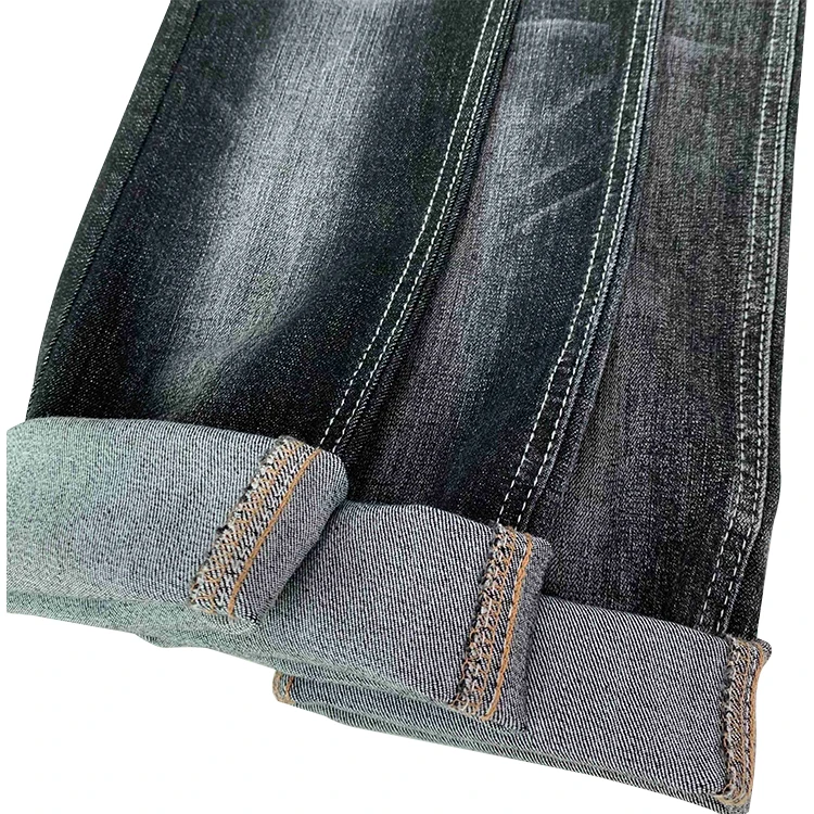 Black 9.8oz Egypt Popular Cotton Stretch Jeans Denim Fabric Stock Lot