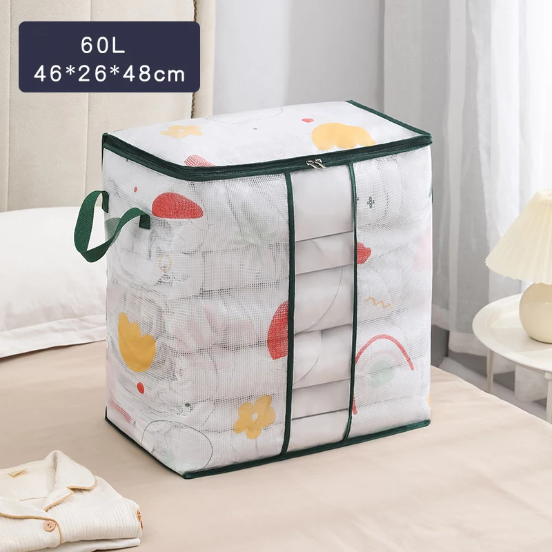 Bed Sheets Quilt Foldable Organizer Bag Clothing Collection Bag With Zipper