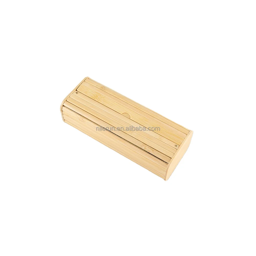 Nilerun Creative New School Office Supplies Handmade Rectangle Rectangular Wood Wooden Gift Pen Case Natural Bamboo Pencil Box