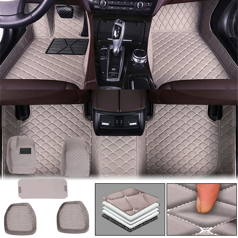 Кожаные автомобильные коврики ПВХ для Skoda Octavia 2 3 Rapid Kodiaq Superb Fabia Yeti Karoq Kamiq