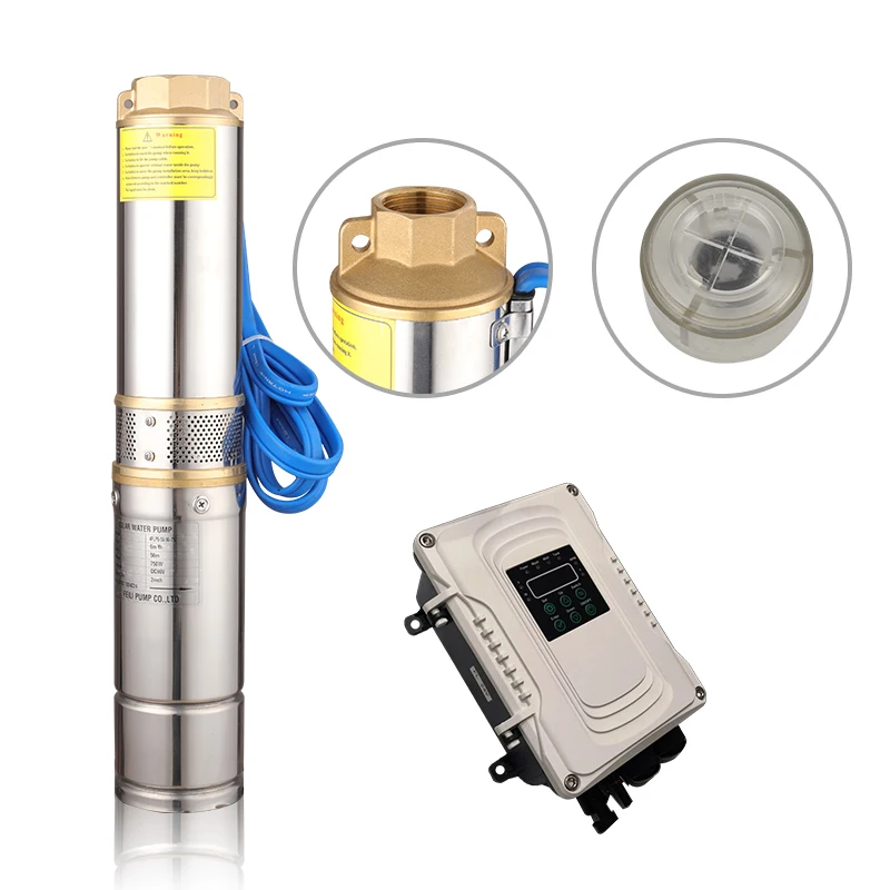 200W 300W DC Solar Submersible Pumps Solar Water Pump dc water pump with inverter 3 inch Solar Centrifugal Pump plastic impeller