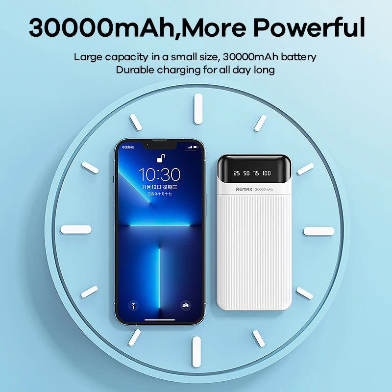 REMAX Ultra Slim Power Bank 30000mah Power Bank Module Mobile Phone External Battery Portable Charger Powerbank