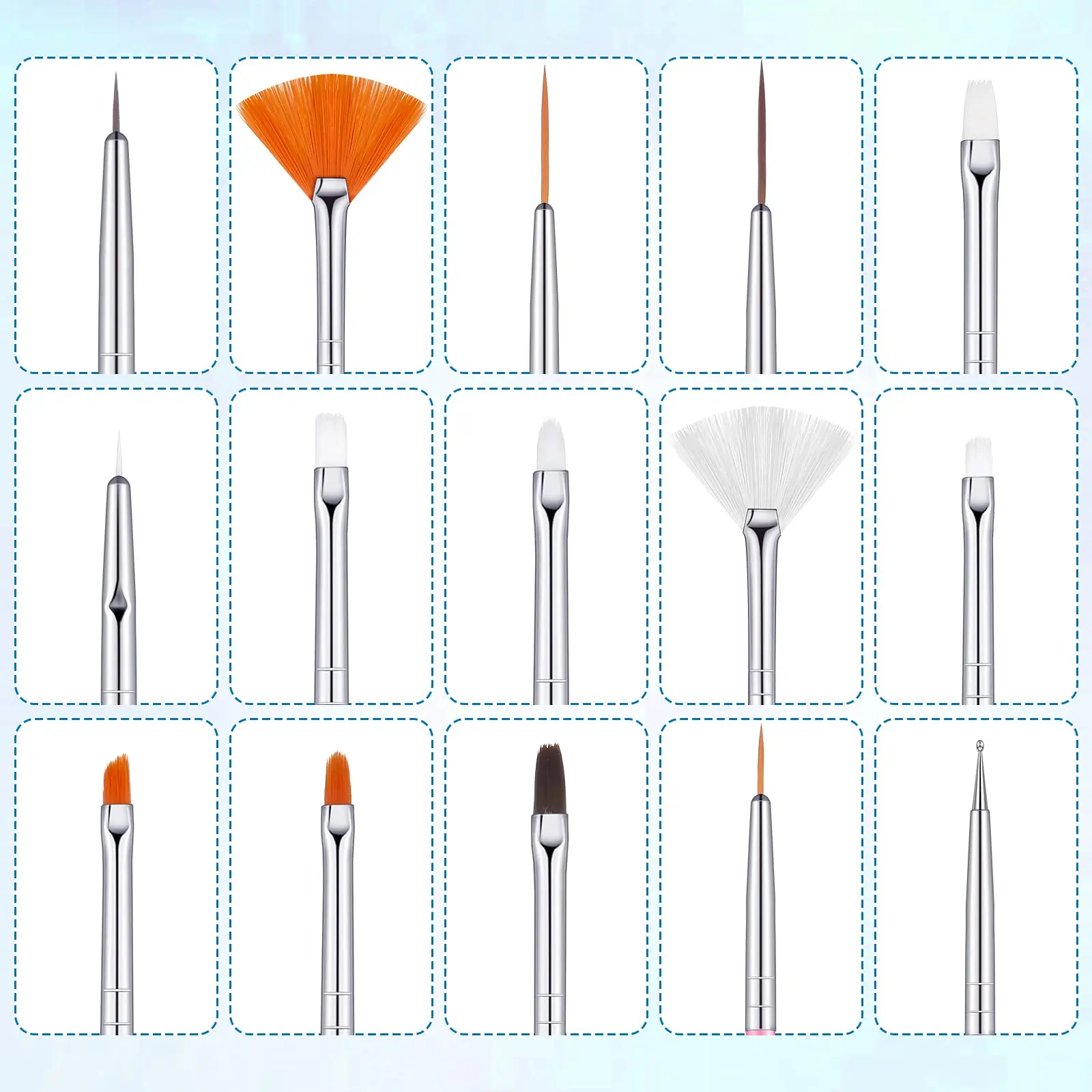 21 Pieces Nail Art Brush Beauty Tool Kit Resin Nail Art Palette With Leaf Shape Mixing Palette DIY Nail Art Designs Dot Pen Kit