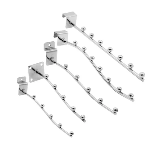 Hot sale slot plate hooks, electroplating hanger for exhibition,iron plated chrome slatwall display accessories, clavo de mallas