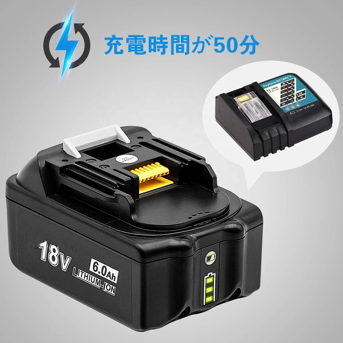 
Makita BL1860 BL1830 battery replacement lithium-ion power tool battery 18 voltage 6000mAh 6Ah 