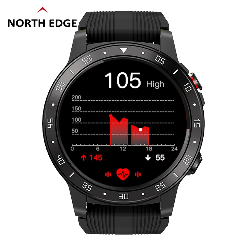 NEW NORTH EDGE Smart Sports Health Watch GPS Blood Pressure Heart Rate Altitude Air Pressure Compass BT Phone Smart Watch