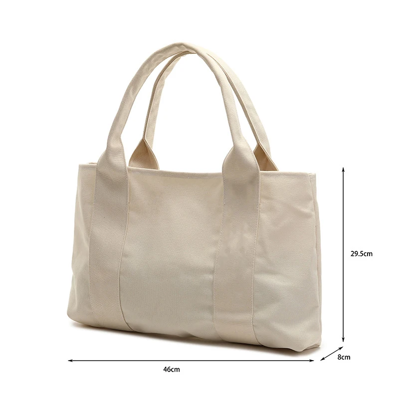 New Style Fashion Handbag Cotton Canvas Tote Bag Eco Large Custom Tote Bag For Daily Carrying Shopping Grocery Cotton