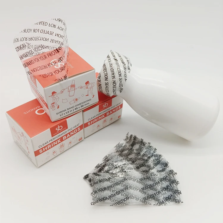 Plastic PVC PET Heat Shrink Band clear Shrink Wrap Film Sleeve for Bottle