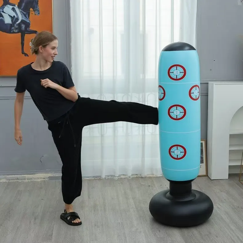 1.6M Boxing Punching Boxing Muay Thai Inflatable Boxing Bag Training Pressure Relief Exercise Punching Stand Fitness Equipment