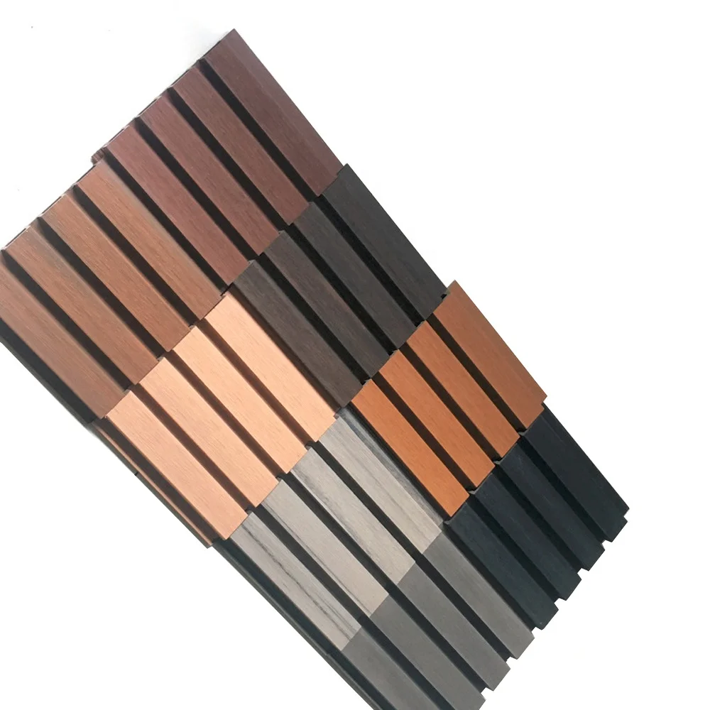 Building Facade Hotel Background Decorate Bamboo Waterproof WPC Interior Composite Wood Ceiling Cladding Fluted Wall Panel Board