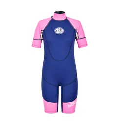 Kids Customized Neoprene Back Zip Short Wetsuits Sleeve Rash Guard for Surfing Swimming Diving