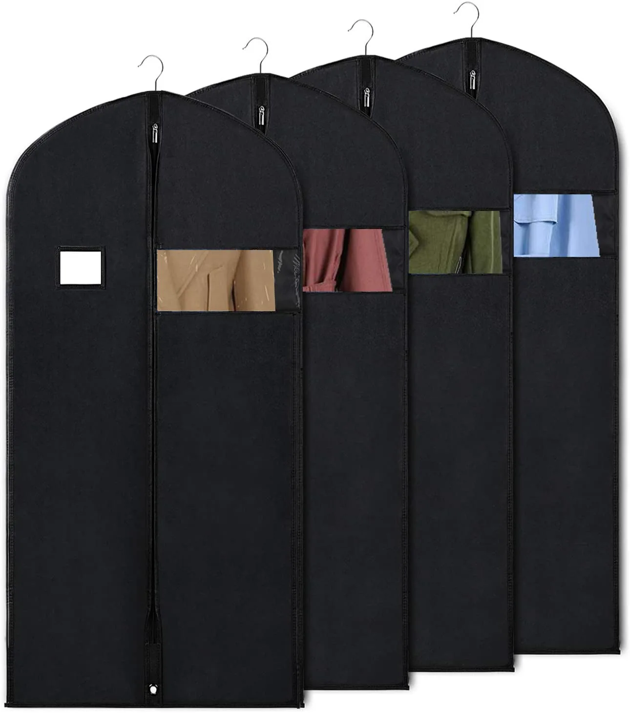 Индивидуальные мешки для одежды подвешивания дышащие Чехлы костюмов сумки хранения рубашек и платьев дорожный черный комплект водонепроницаемый