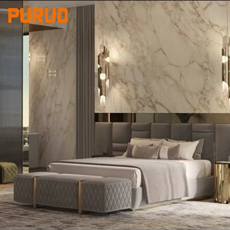 2024 Modern Ottoman Wholesale Custom Velvet Ottoman Fabric Stool Bench For Bedroom