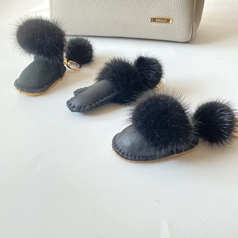 Hot Boots Key Ring Accessories Female Shoes Keychain Accessories Keychaine Ring Plush Shoe Keychain