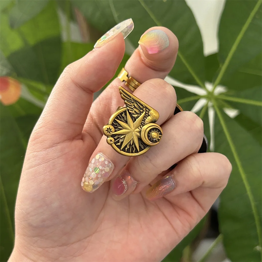 Custom Oval shaped 3D vintage metal ring fine fashion jewelry enamel ring women rings watch for men