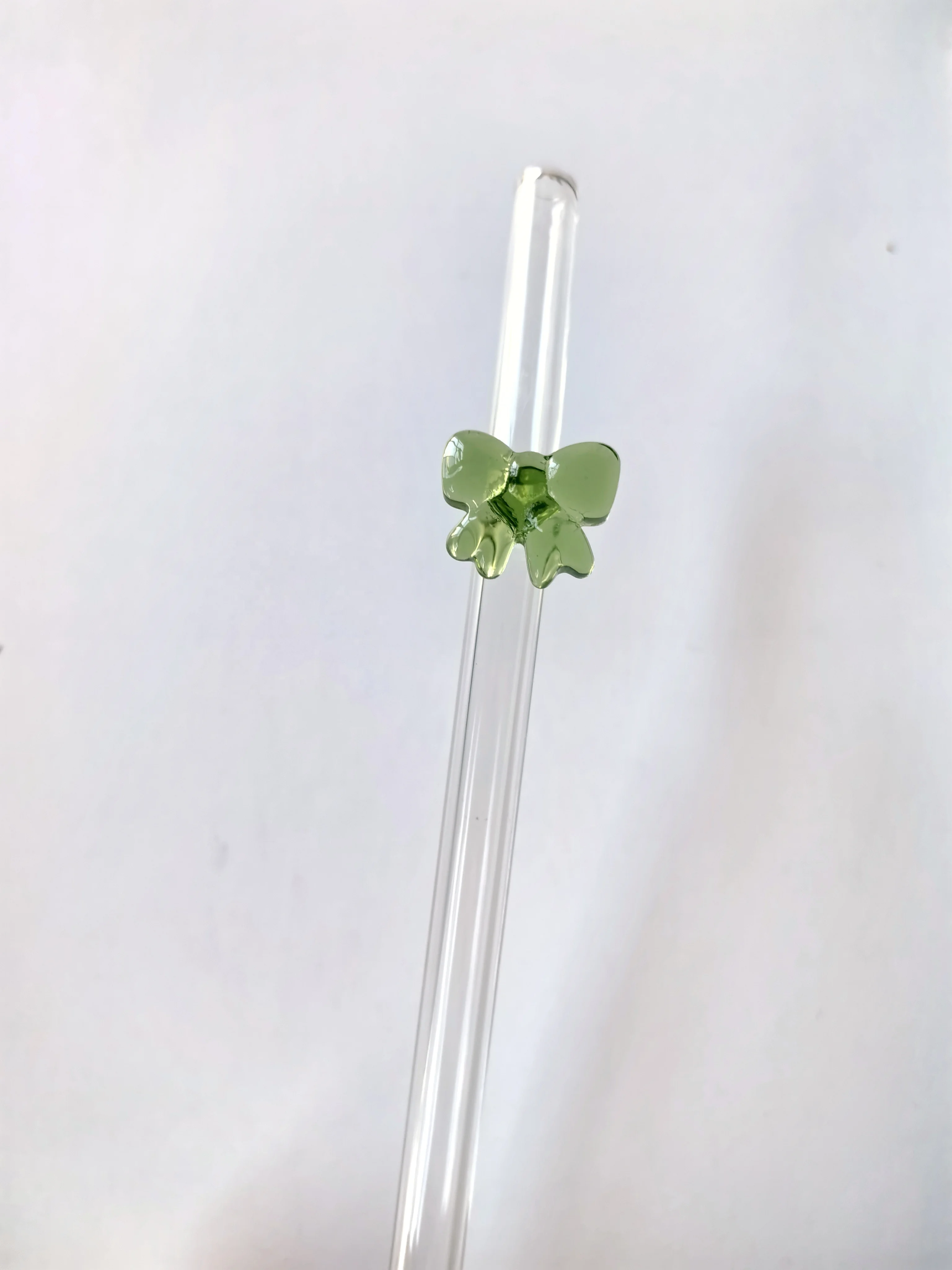 Multi-color Drinking Clear Bent Bow-tie straw Bow Tie Creative High Borosilicate Glass Straw with Design for  bar Accessories