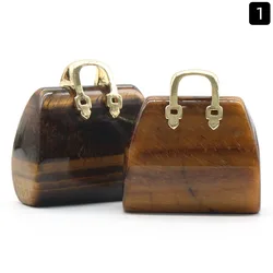 Natural Gemstone Bag Stone Healing Energy Crystal handbag crystals carving for Decoration