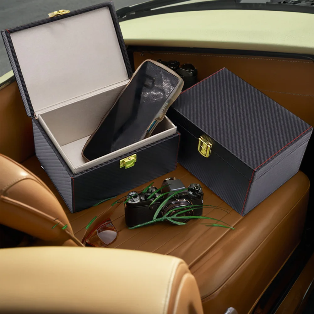 Handmade High Quality Leather Keyless Car Signal Blocker Box RFID Case Faraday Box