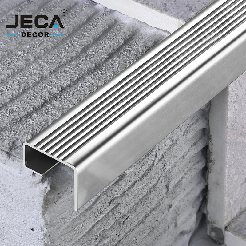 Foshan Factory JECA Stainless Steel Nosing Profiles Stair Nosing Trim 304/316 High Quality Stair Anti-slip Strip Stair Part