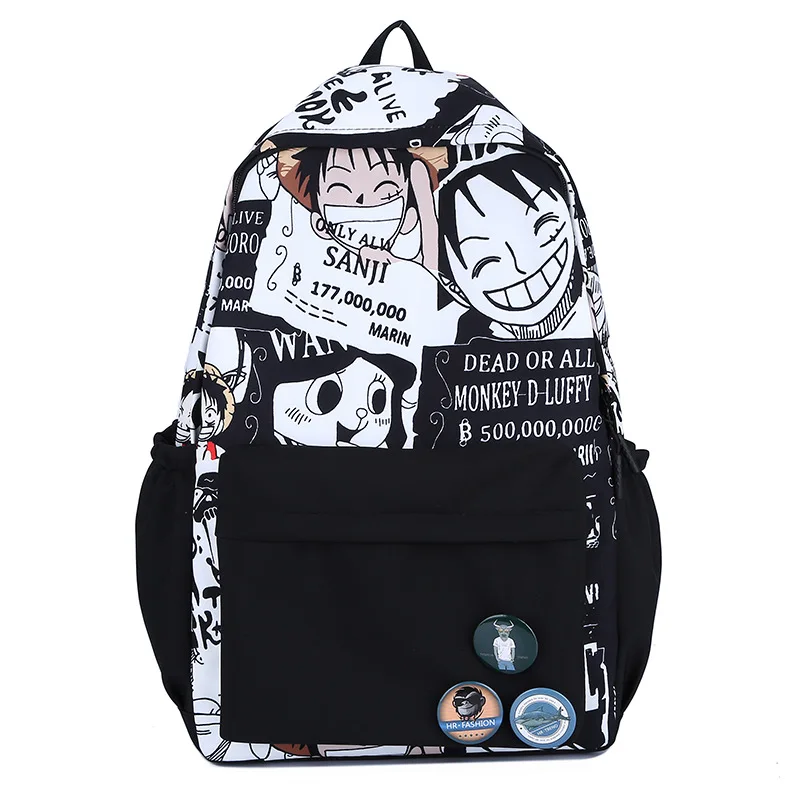 Modern Cool Anime Graffiti Design 17 Inch Teens School Backpack Waterproof & Wear-resistant High School Book Bags