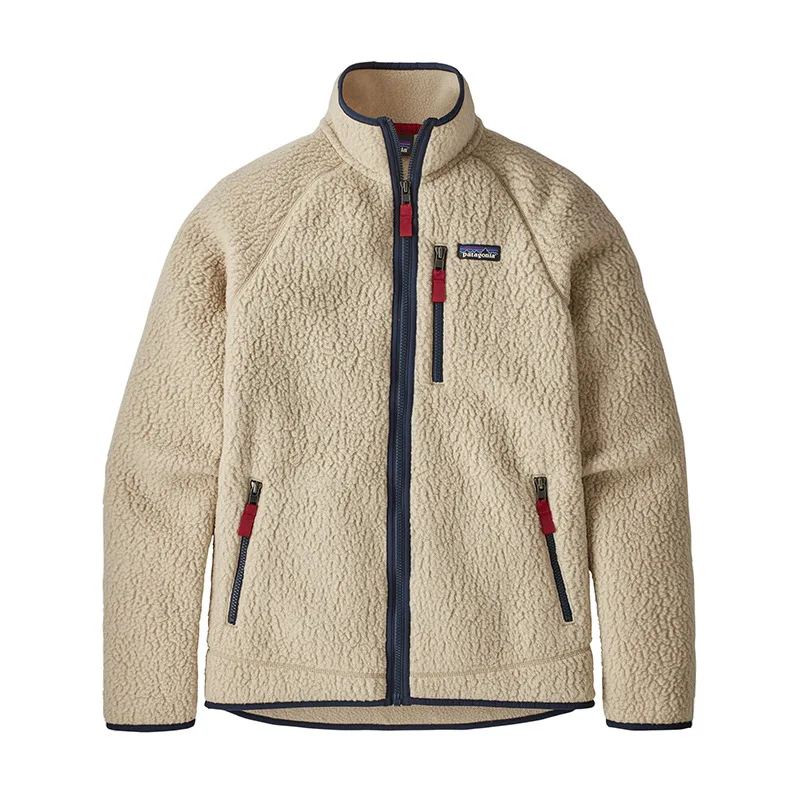 OEM Full Zip Coat Warm Custom Embroidery Logo Faux Fur Men Winter Casual Sherpa Fleece Jackets