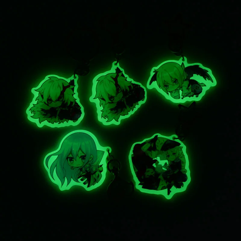 Пользовательский светящийся прозрачный кольцевой пластиковый акриловый брелок в темноте