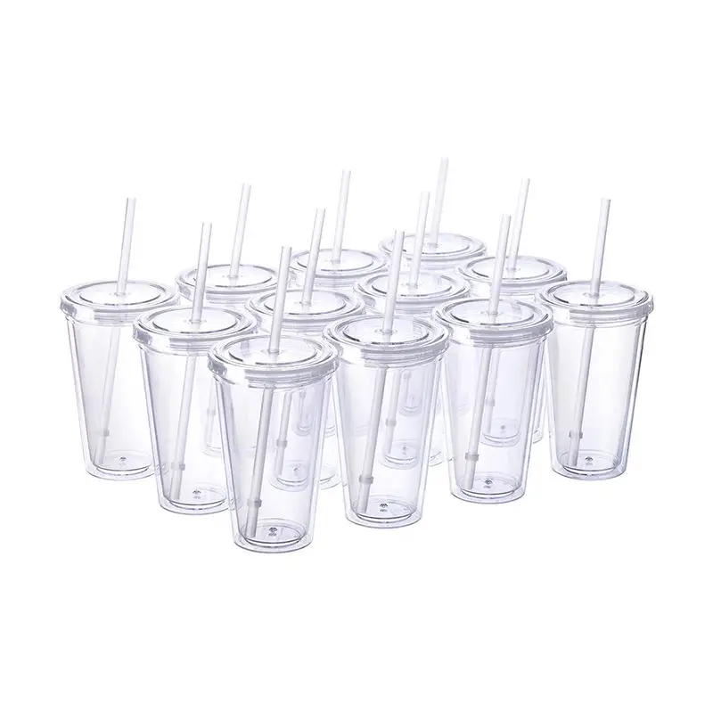 Diy blank 32oz double wall acrylic photo insert recycle water bottle 16oz bpa free plastic 24oz tumbler with paper inserts