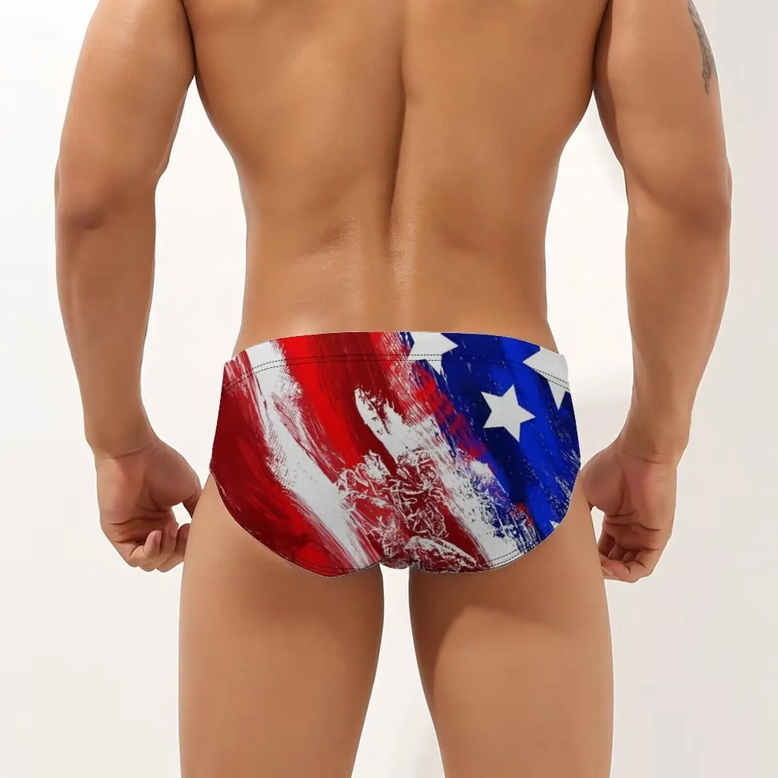 Custom Designer Low Waist Swimming Thongs Bikini Printed Sexy Mens Swimwear Briefs For Men