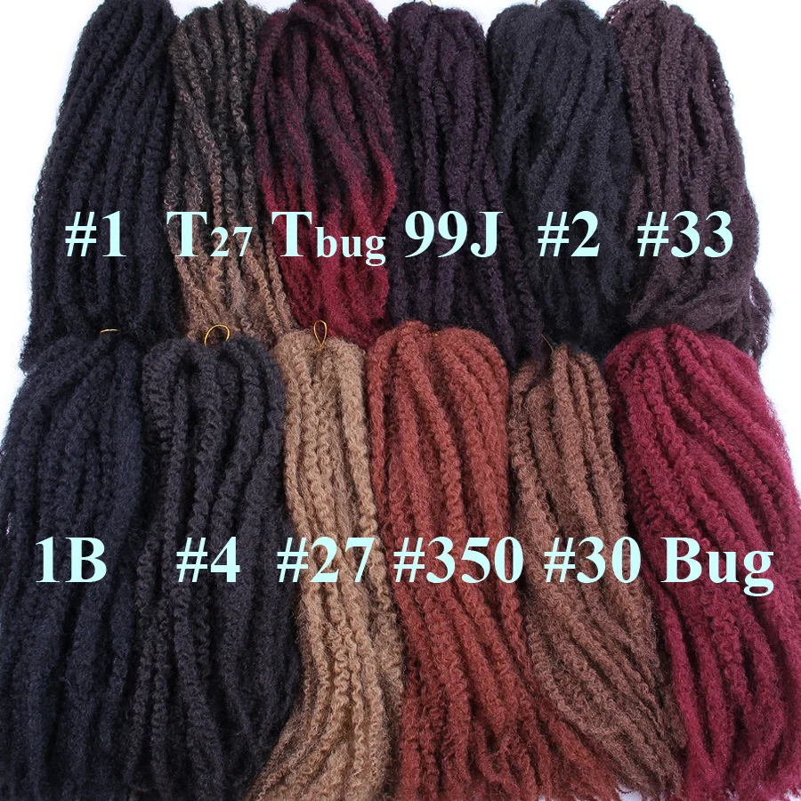 
Wholesale 18inch 100g Cuban Twist Braiding Hair Ombre Synthetic Braiding Hair Extensions Afro kinky Marley Twist Hair 