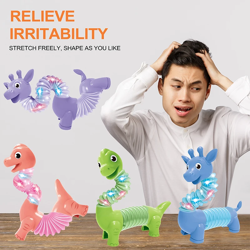Relieve Stress Sensory Colorful Straw DIY Variety Shapes Magic Flexible Stretch giraffe Pipe Pop Tubes fidget sensory toys