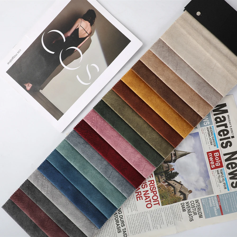 100% Polyester Printed Velvet Sofa Fabric Plain Style Knitted Medium Weight for Upholstery Direct from Manufacturer