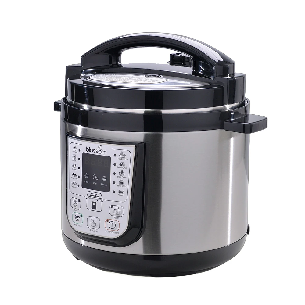 Blossom 13-in-1 Stainless Steel Pressure Cooker Aluminum Inner Pot German French Spanish Operating Languages US Plug Programmer