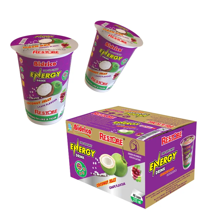 Bidrico Custom Logo Carbonated Energy Drink Water-Based with Sugar Additives Vietnam Manufacturer Box Packaging Halal Certified