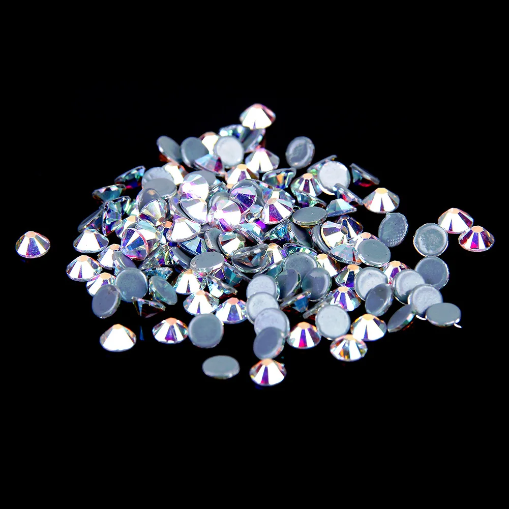 High Quality Crystal 1440pcs SS16 Hot-fix Rhinestones Crystal AB Flat Back Hot Fix Glass Rhinestone For Iron On Jeans