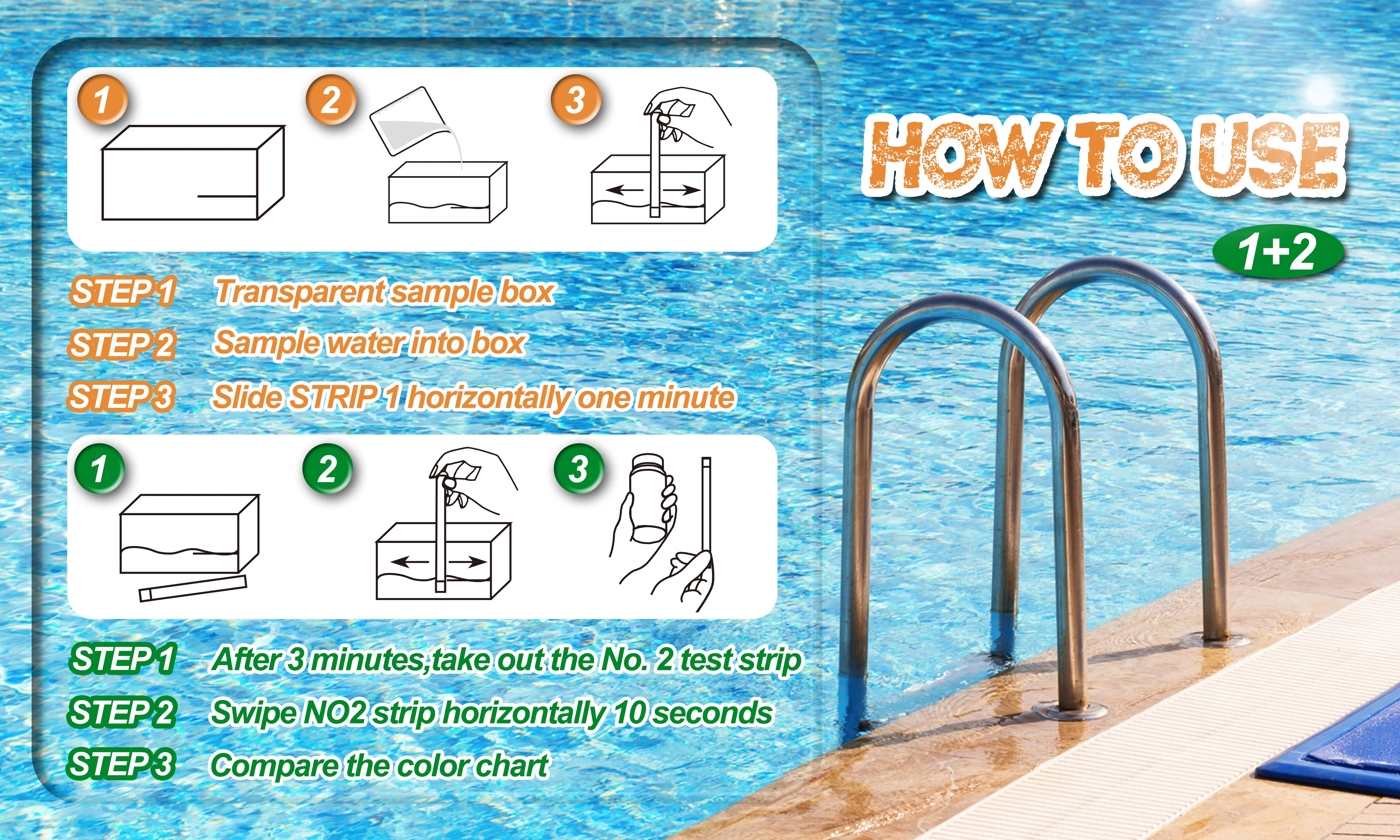 20 pcs urea test strips for swimming pool to detect