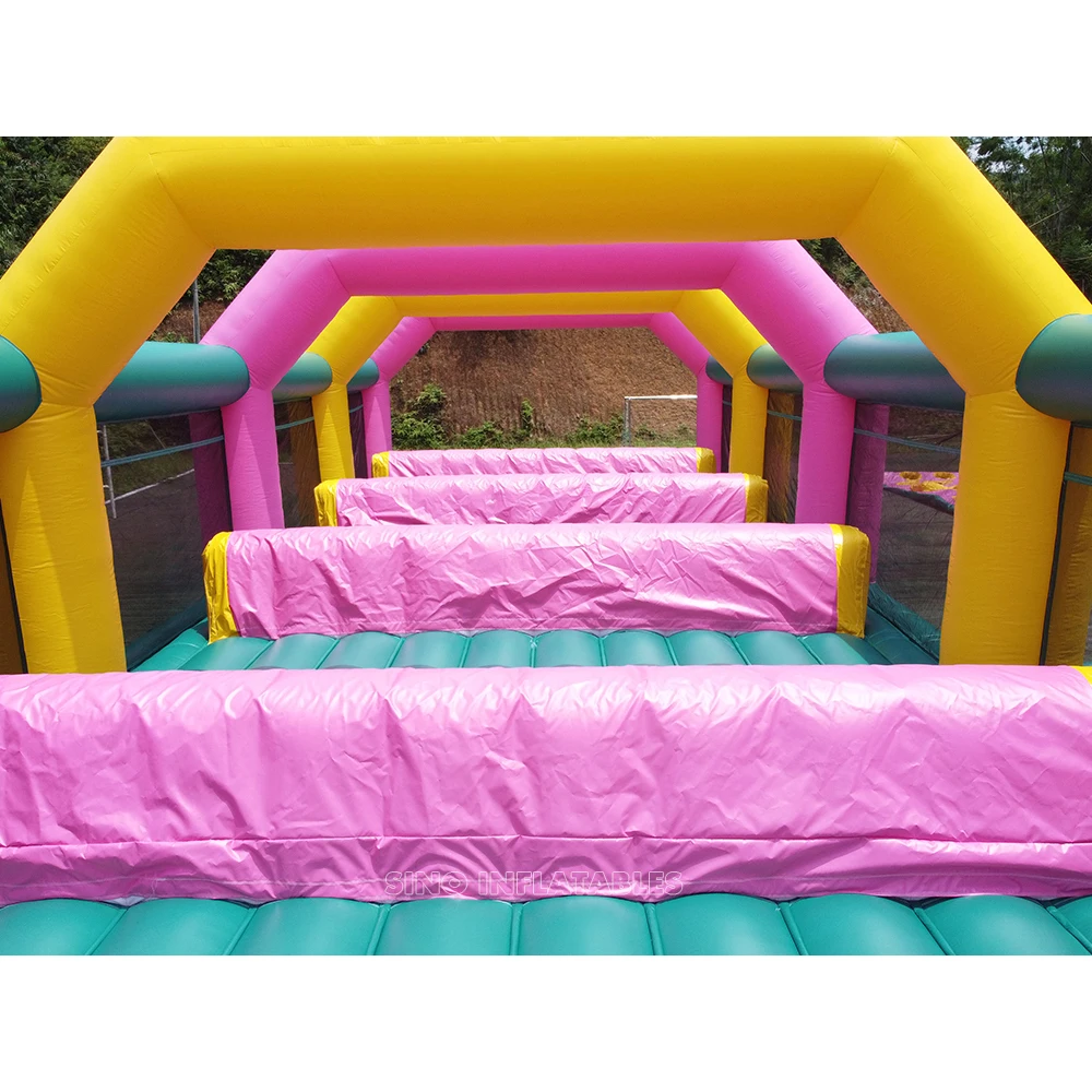 20x8m commercial grade hurdles running inflatable obstacle course for outdoor boot camp N team building