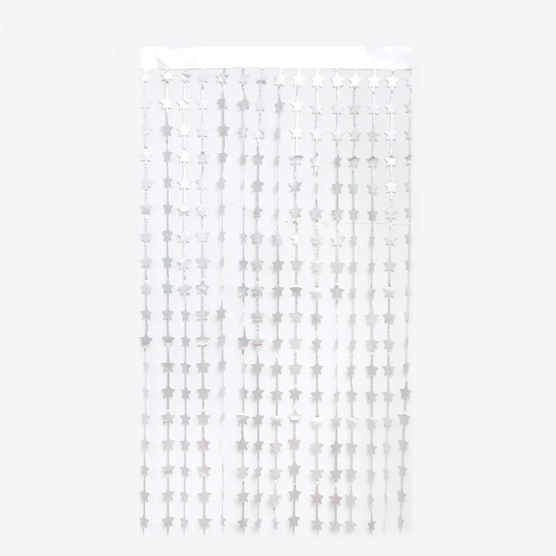 Ychon Metallic Foil Tinsel Fringe Backdrop Door Fringe Twinkle Star Garland for Birthday Wedding Party Photo Backdrop