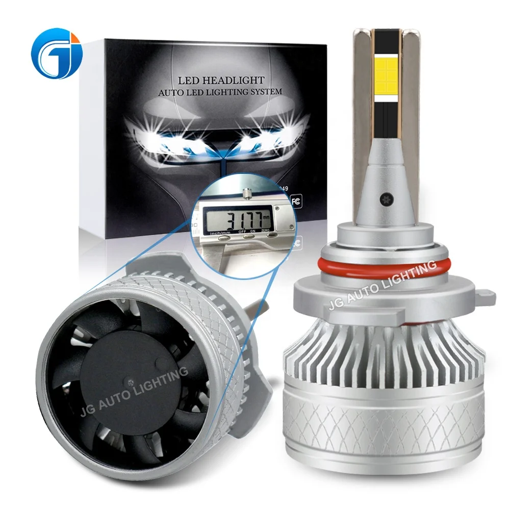 JG WS55 3*3mm Square double Tube H4 9005 Led Headlamp H11 Waterproof IP68 CSP 3570 Chip Automotive H7 Led Headlight Bulbs