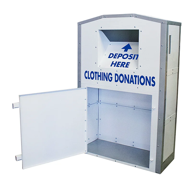 Waterproof Durable Metal Outdoor Donation box Old Clothing Shoes Books Recycling Bin Large Clothes Donation Recycle Bin
