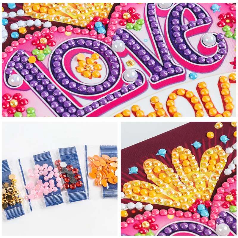 best selling 8pcs/set birthday greeting card diy diamond on paper diamond painting greeting card for birthday and daily