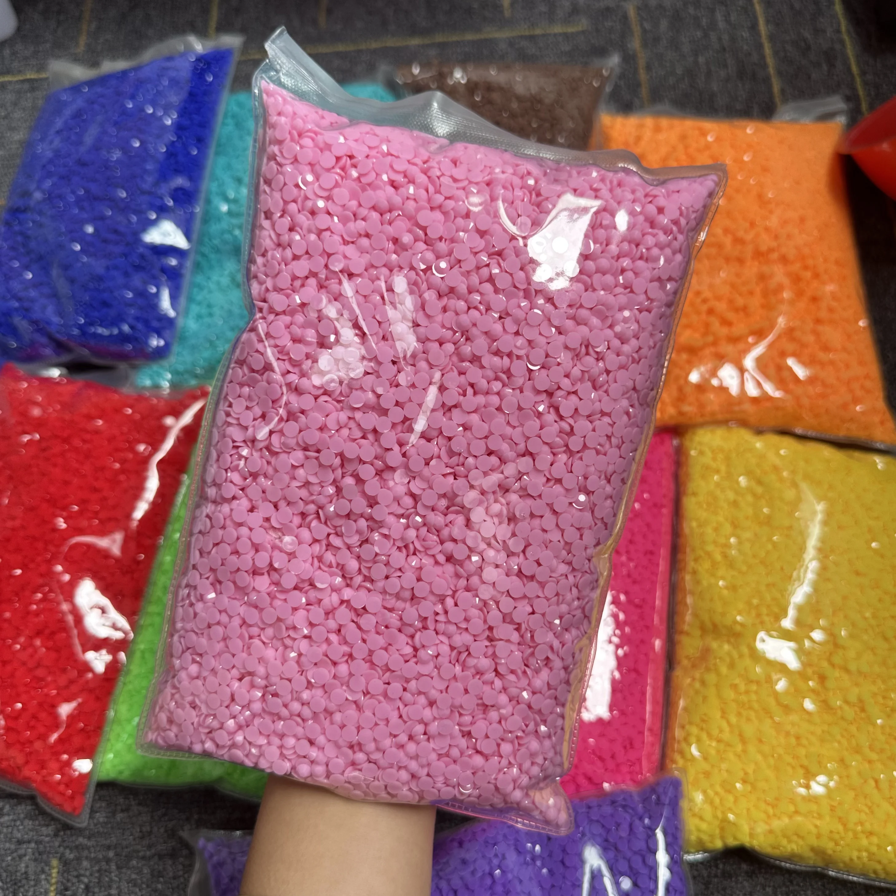 WHATSTONE 3mm 4mm 5mm Baby Pink Color Flat Back Jelly Solid Resin Rhinestone