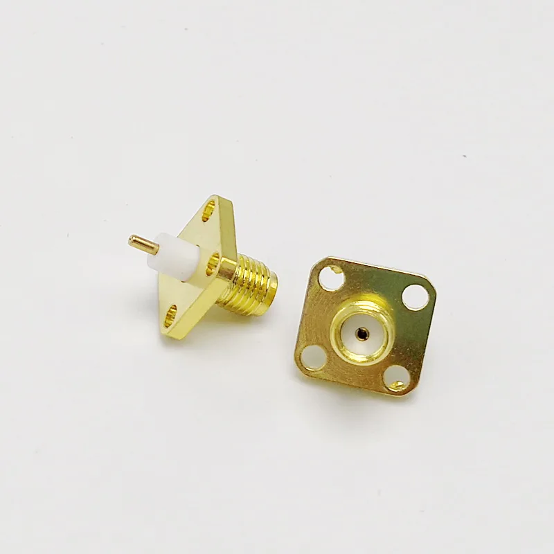 SMA connector RF SMA Female Chassis Panel Mount solder flange 4-hole 12.7x12.7mm