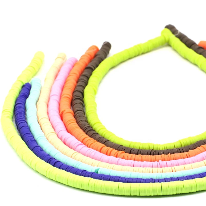 Summer Fashion Colorful Soft Ceramic Perles Vinyl Heishi jewelry  Polymer Clay Disc Beads Choker Necklace