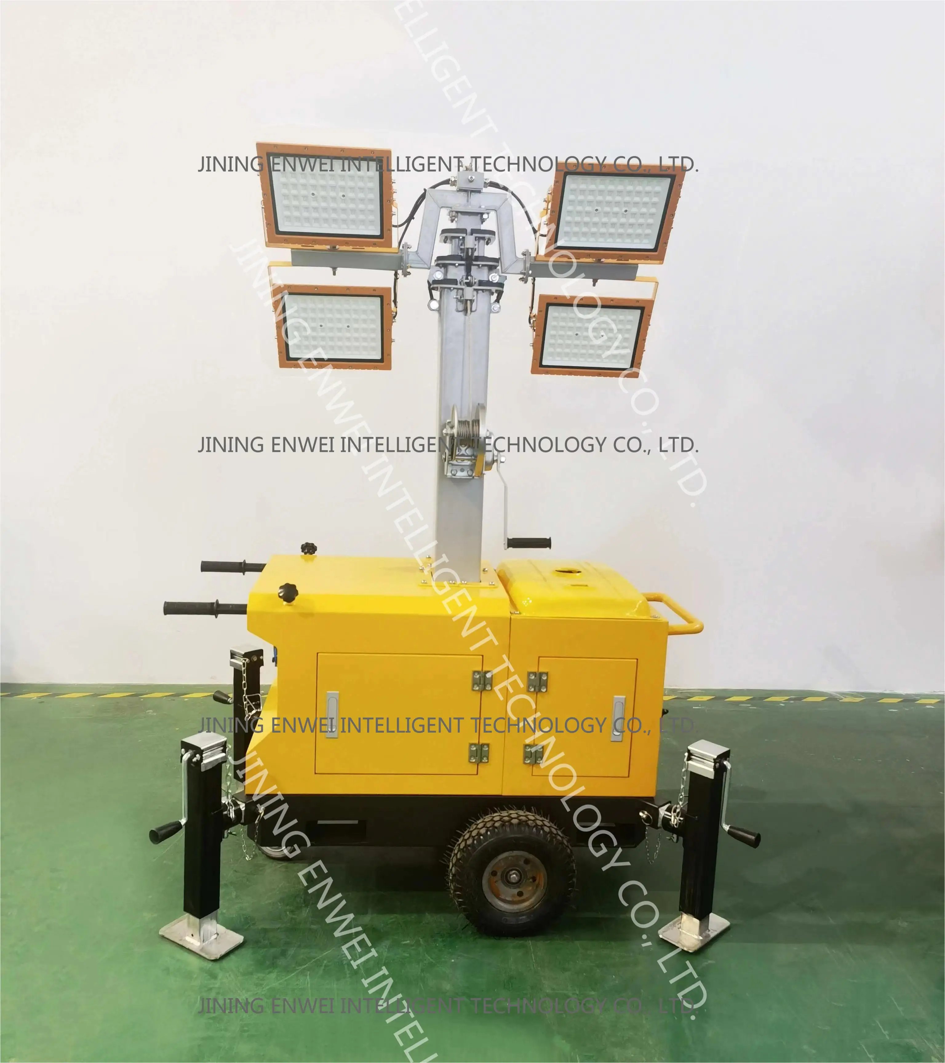 LED flood lights mobile gasoline engine light tower