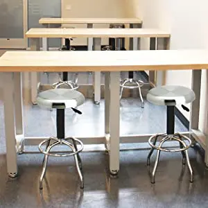 Kitchen Dining Room Pub Cafe Swivel Round Metal Airlift Backless Counter Height Stainless Steel Swivel Seat Top Work Stool