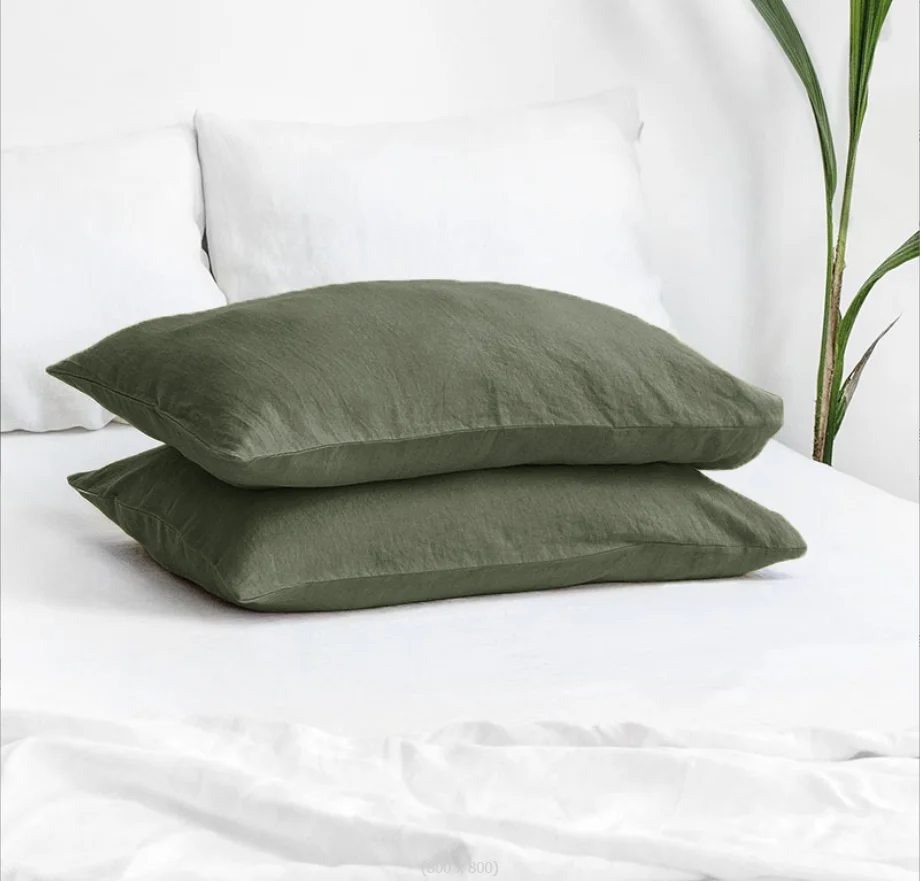 Wholesale 30x18 Inches Wine Red French Natural Breathable Cooling Washed Linen Pillow Cases for Hotel Bedroom