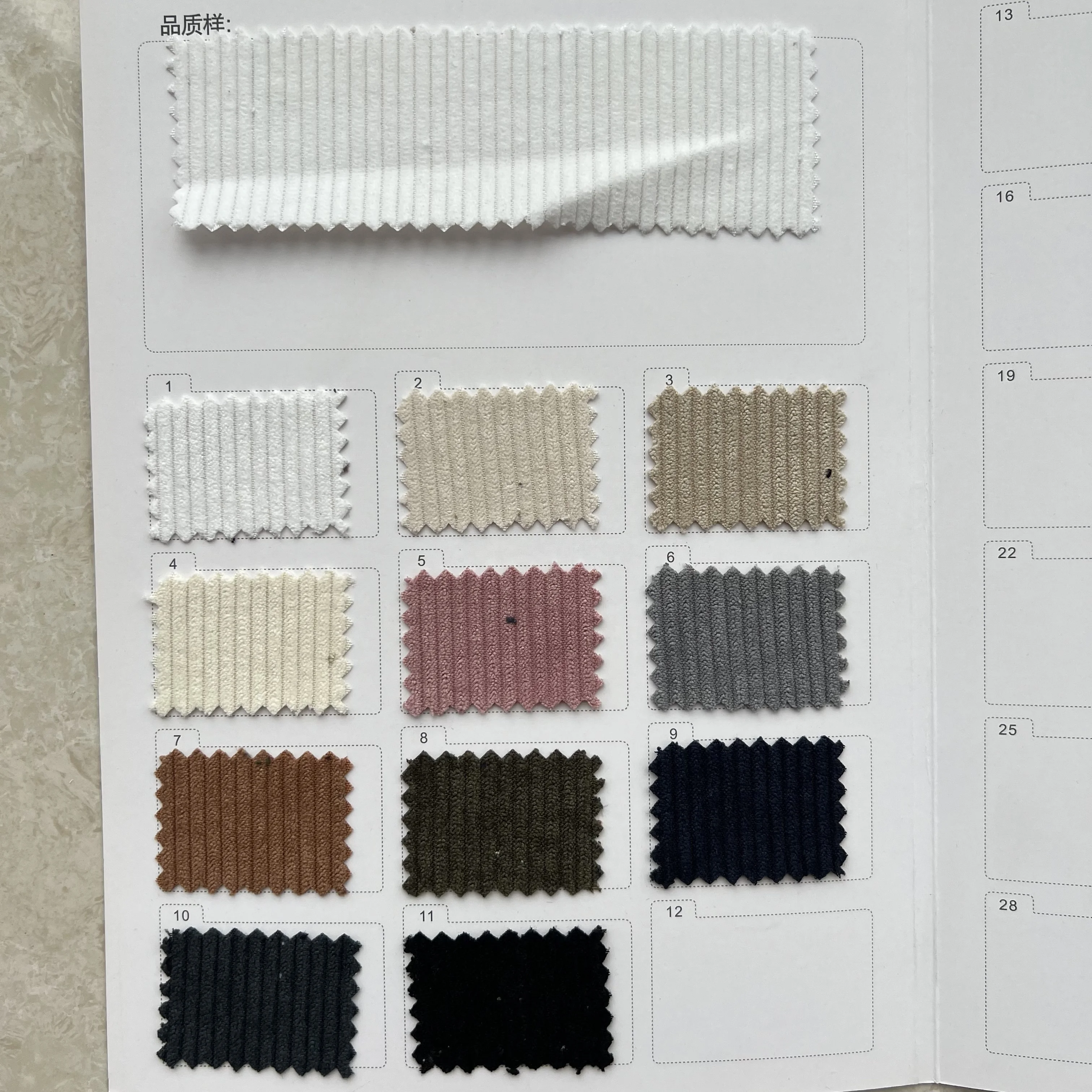 wholesale price free samples woven new design solid custom color polyester wholesale baby corduroy for clothes